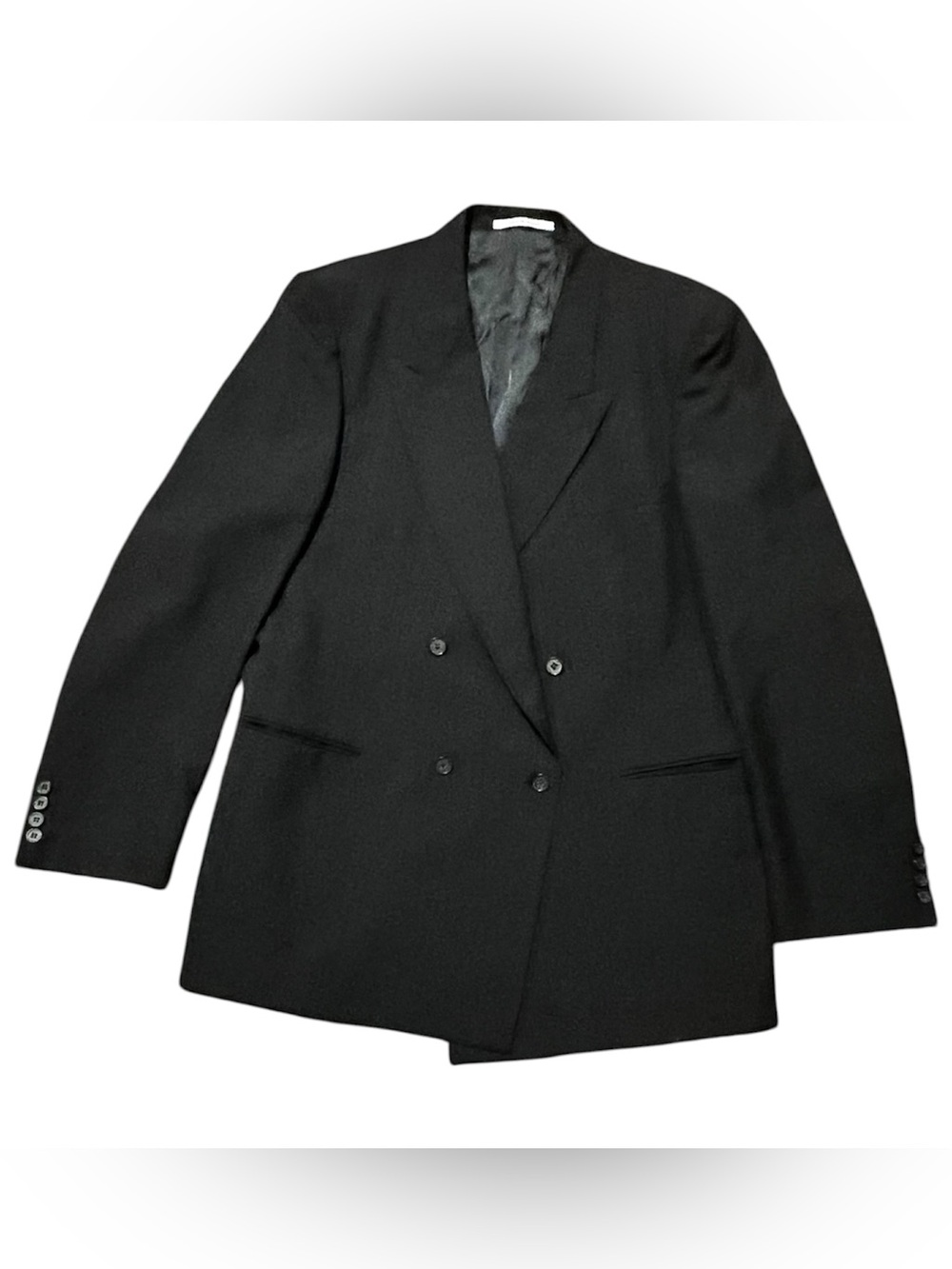 Yves Saint Laurent Black with pin stripe Double-Breasted Blazer